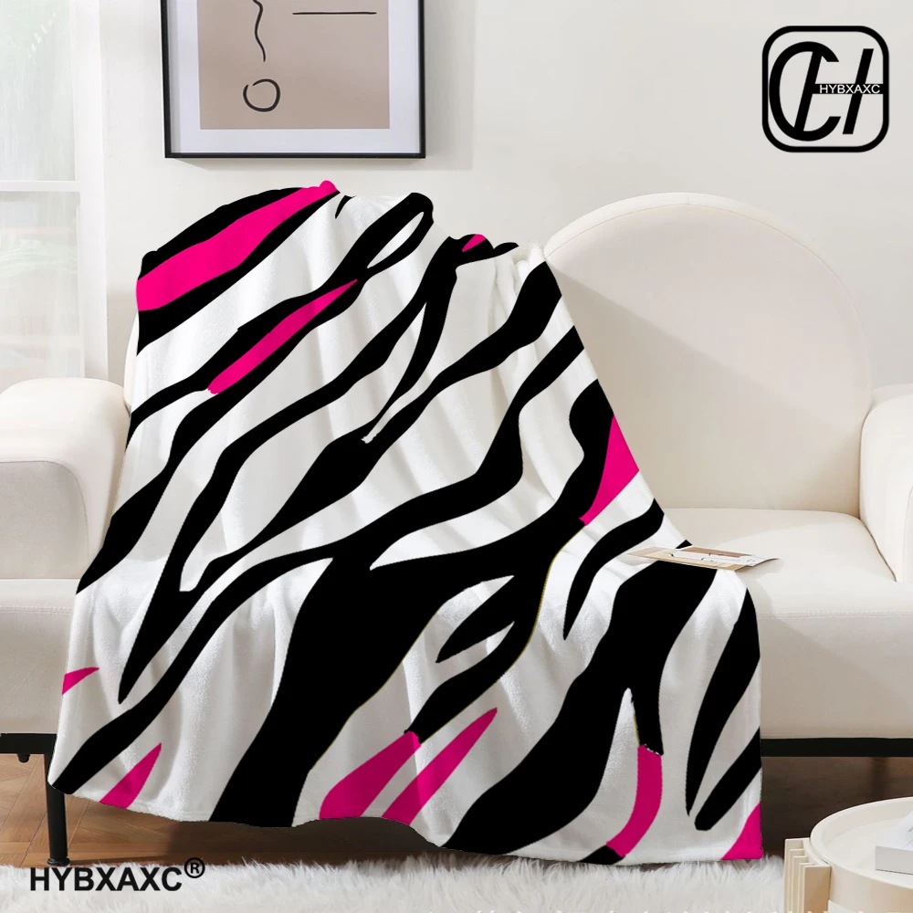 

Zebra Striped Pattern Throw Blanket Zebra Skin Warm Plush Blankets for Kids Adults Teen for Sofa Couch and Bed Cover 130x150CM