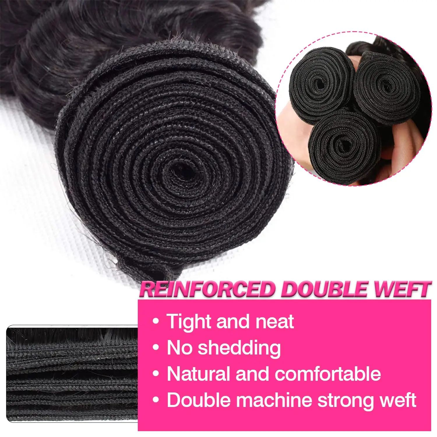 Пучки человеческих волос с глубокими волнами 18, 20, 22 дюйма, влажные и волнистые пучки человеческих волос, двойной уток, глубокое вьющееся плетение, 3 пучка, натуральный черный