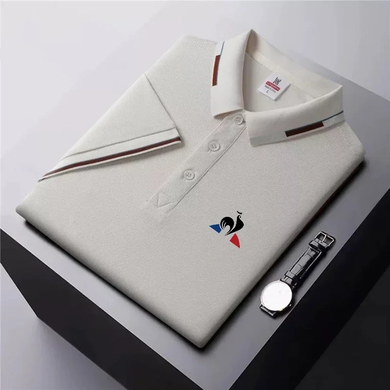 

New Men's High-quality Embroidered Logo Short Sleeved Polo Shirt for Summer Fashion, Casual, Breathable and Cool Top