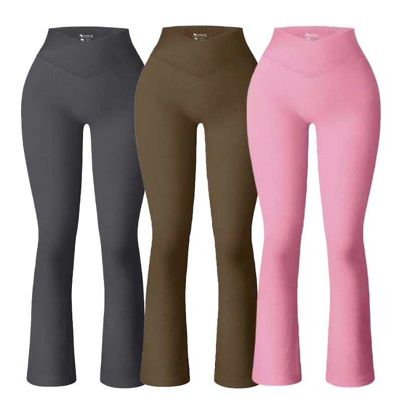 Women\'s Yoga Pants Micro Flared Pants Waist Cinching Hip Lifting Show High Legging Elasticity Breathable Casual Sports Gym Wear
