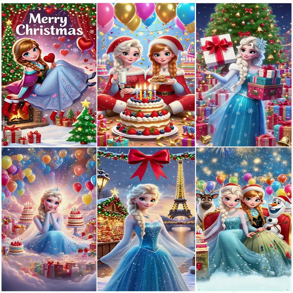 

Disney Frozen Elsa Anna Princess Party Door Decoration Door Cover Banner Xmas Photography Background Indoor Outdoor Porch Decor
