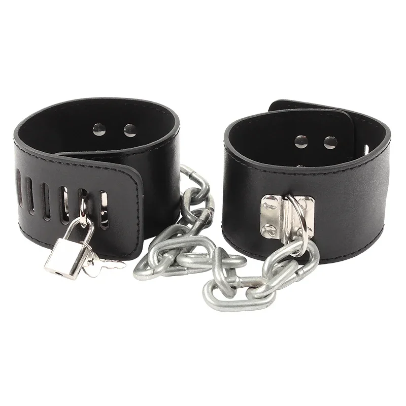 Hard Metal Chain Handcuffs Slave BDSM Wrist & Ankle Bondage Cuff Restraints Locking Shackles Erotic Products Sex Toys For Couple