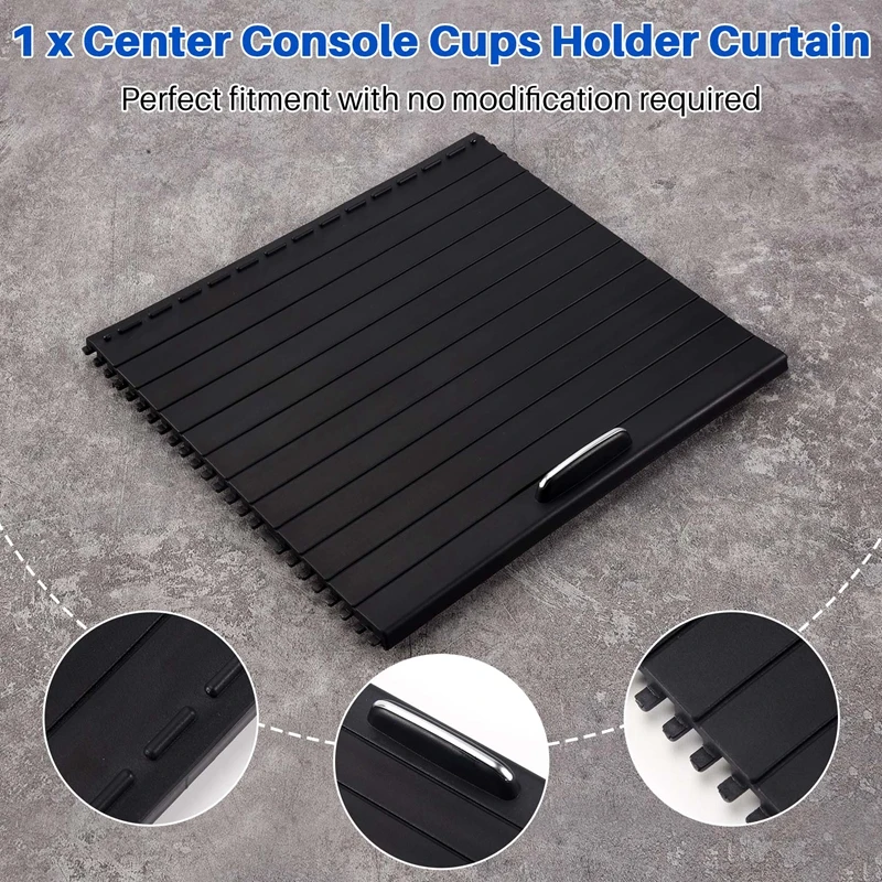 Car Center Console Shutters Cup Holder Slide Roller Blind Cover For Mercedes Benz Ml/Gl/Gle/Gls Class W166 W292 2012-2018