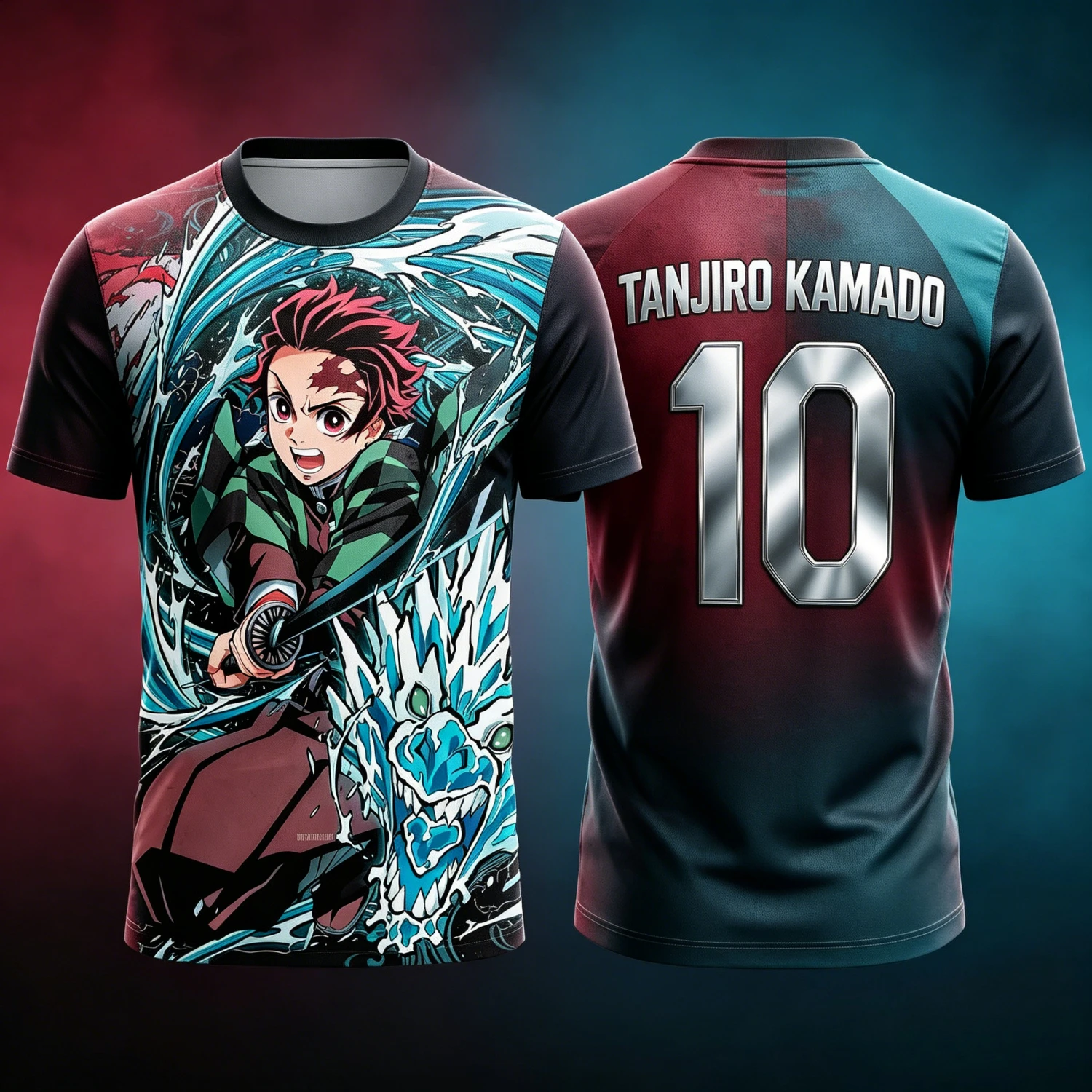 2026 Summer Demon Slayer Retro Cosplay T-shirt Men's Oversized 3D Printed Short-sleeved Family Unisex Children's Sports Shirt