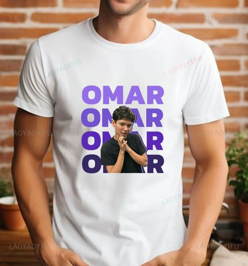 Camicia stampata con poster classico del famoso cantante Omar Rudberg, abbigliamento da strada casual quotidiano unisex, t-shirt in cotone alla moda