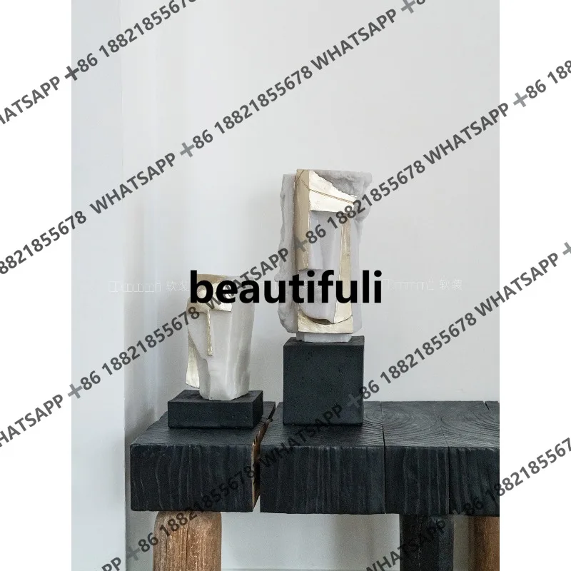Wabi-sabi style portrait sculpture ornaments TV cabinet living room art soft decoration hotel