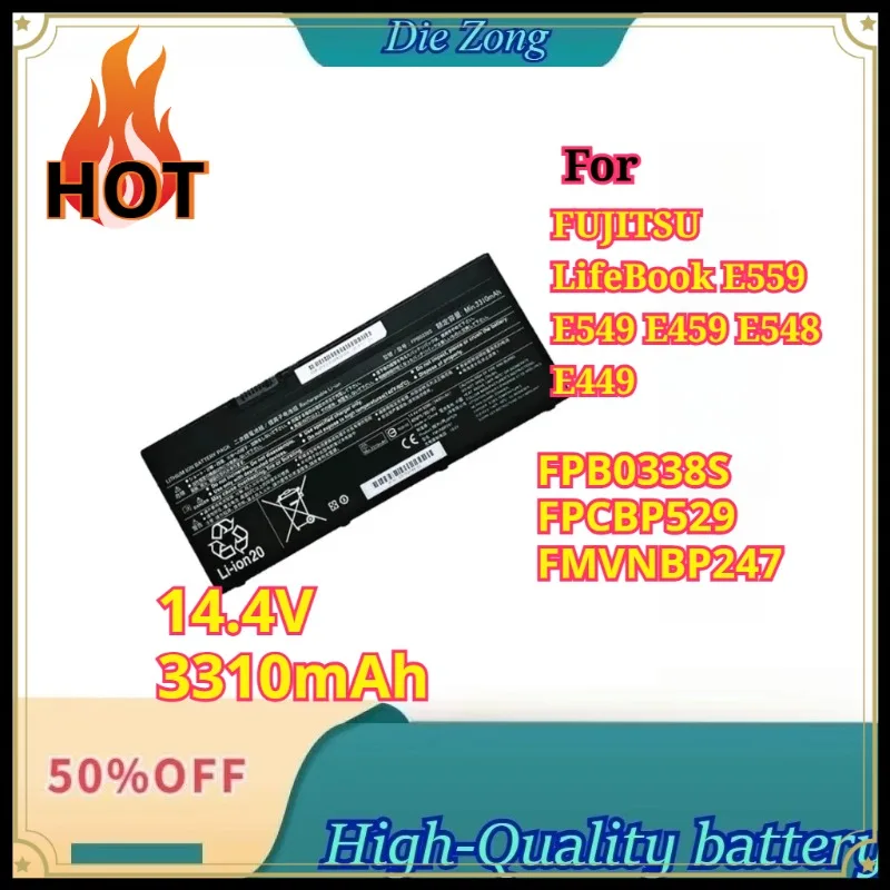 

Новый аккумулятор для ноутбуков FUJITSU LifeBook E559 E549 E459 E548 E449 14.4V 3310mAh FPB0338S FPCBP529 FMVNBP247
