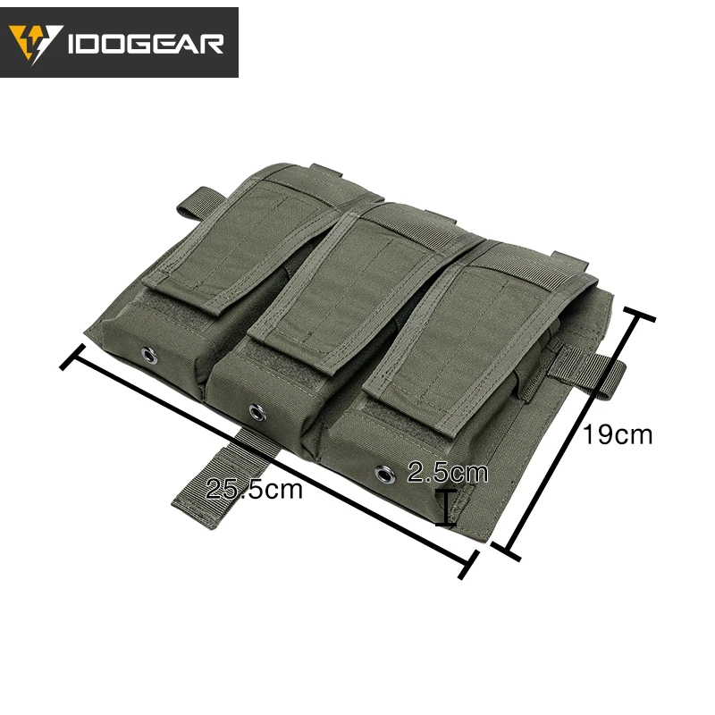 IDOGEAR Tactical 5.56 Mag Pouch Panel Triple Mag Carrier MOLLE Pouch dla AVS JPC2.0 35106