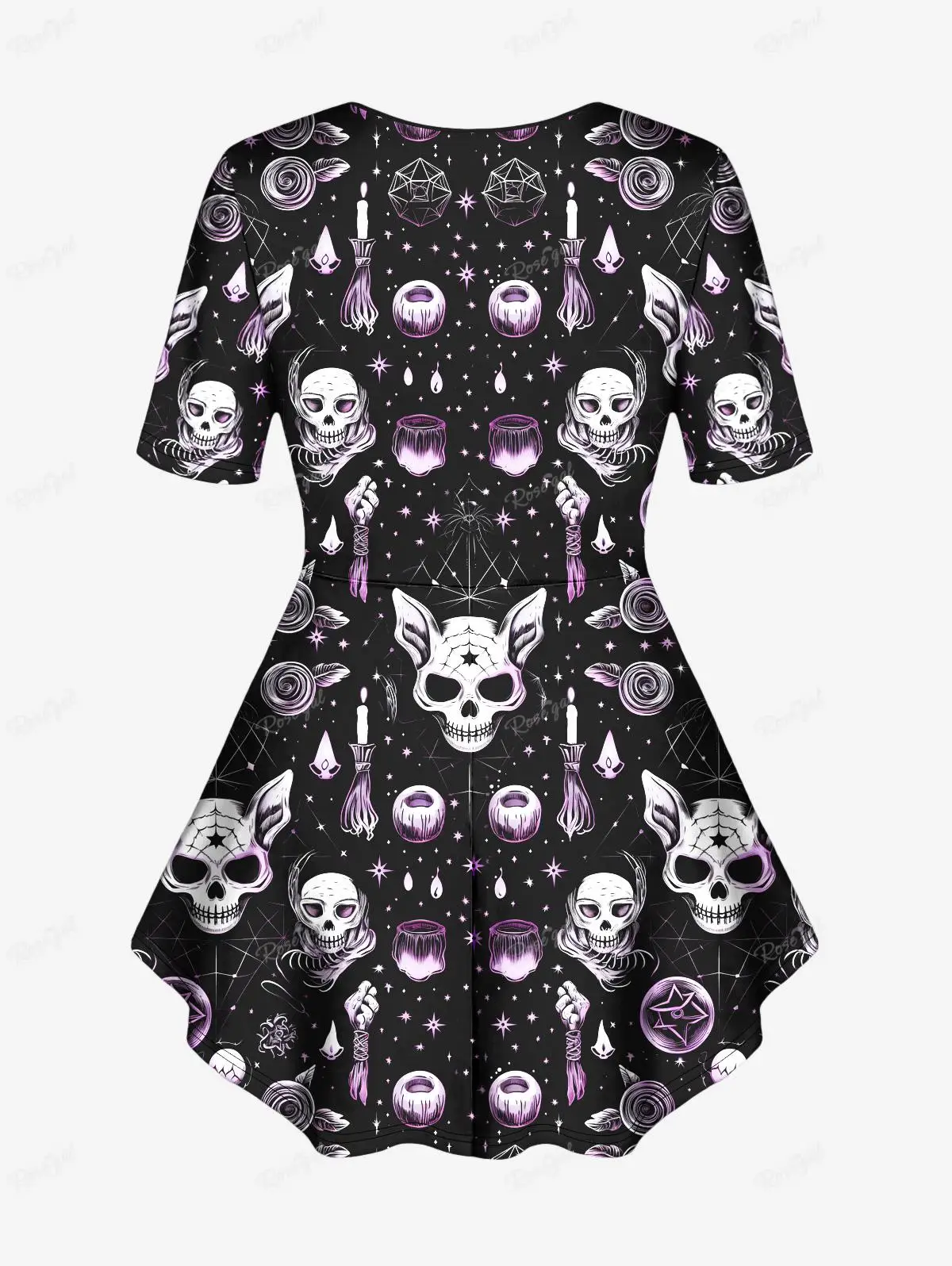 Women's Halloween Printed T-shirt and Flare Pants Set, Gothic Outfits, Sweetheart Neck Tops and Trousers, New Streetwear, XS-6X