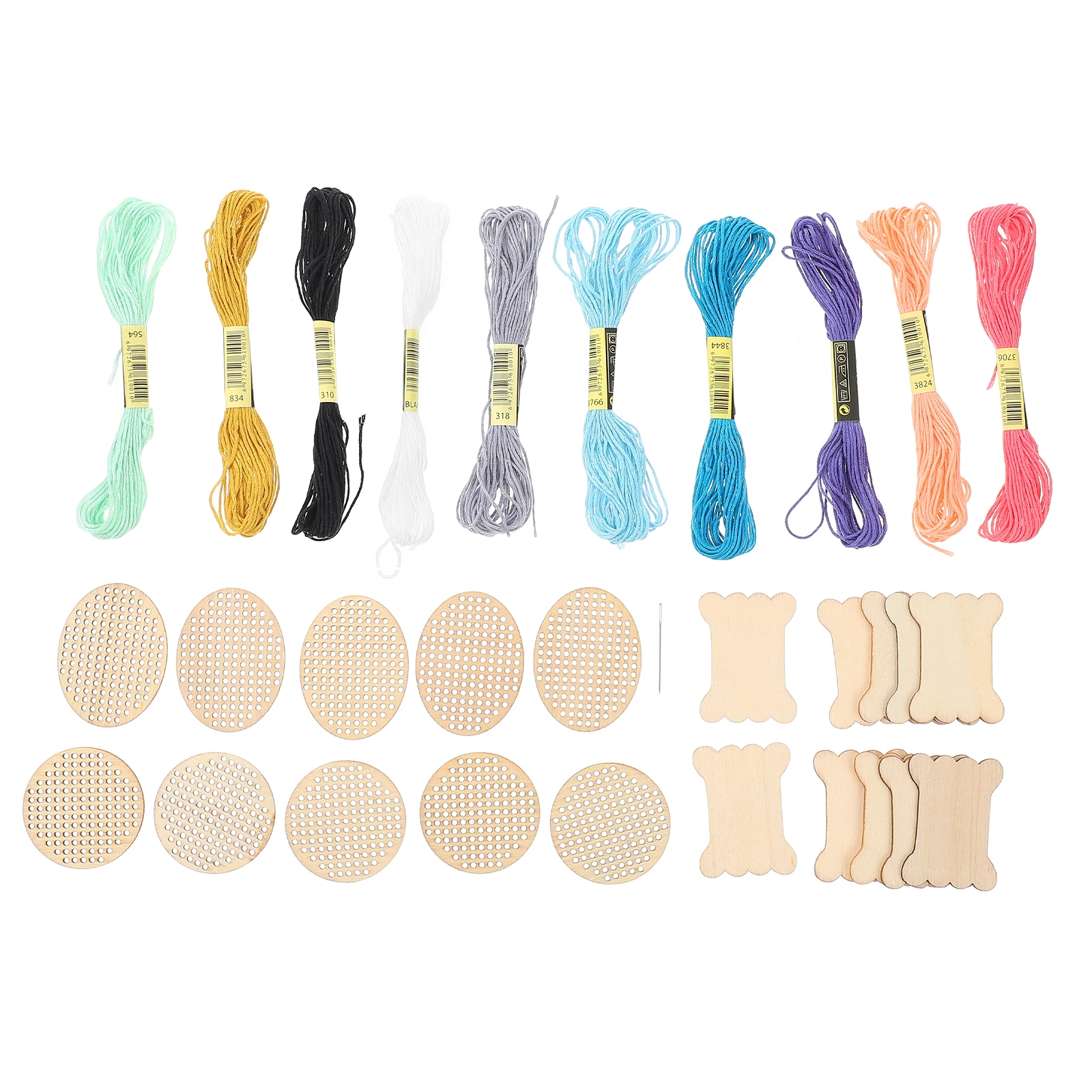 

1 Set Diy Wooden Slices Wood Chip Material Kit Durable Long-Lasting Craft Supplies For Creative Diy Wooden Cross Stitch Chips