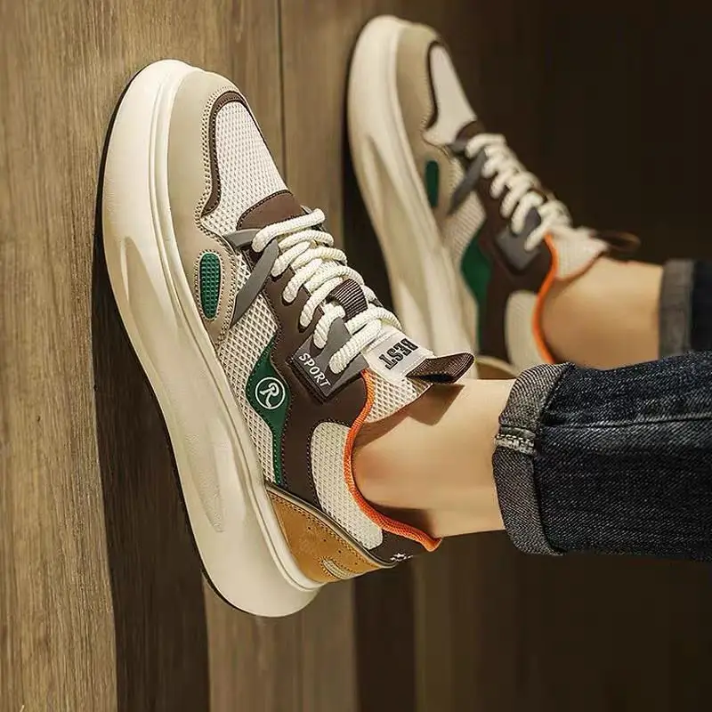 

Spring New Men's Breathable Mesh Shoes Korean Style Trendy All-Match Thick Bottom Sports Shoes Casual Dad Trend