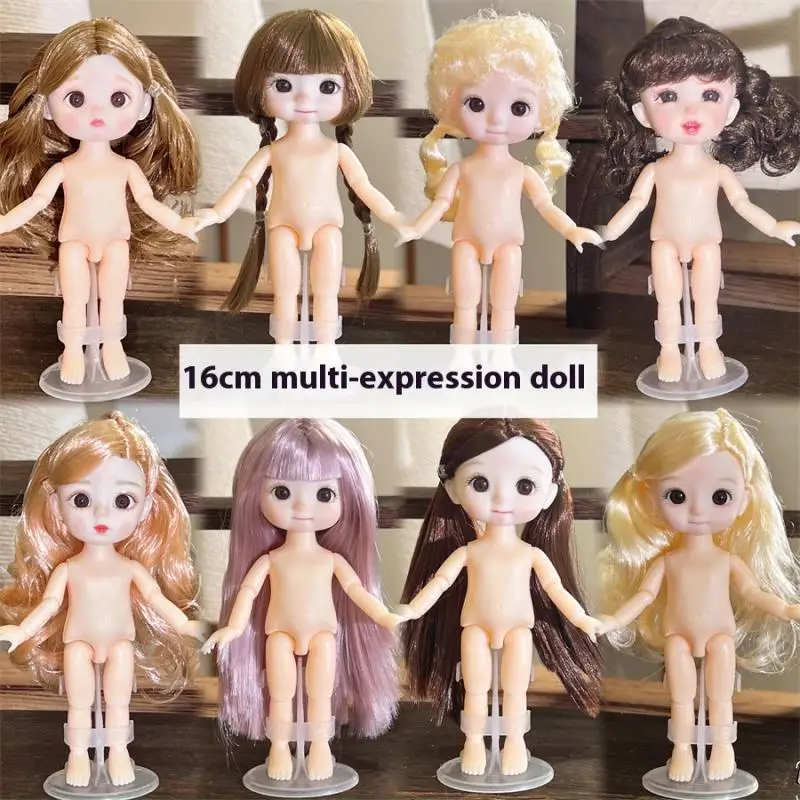 

Endearing 16-17cm Girl Doll Toy with 3D Real Eye & 13 Movable Joints, Cute 1/8 Doll Set