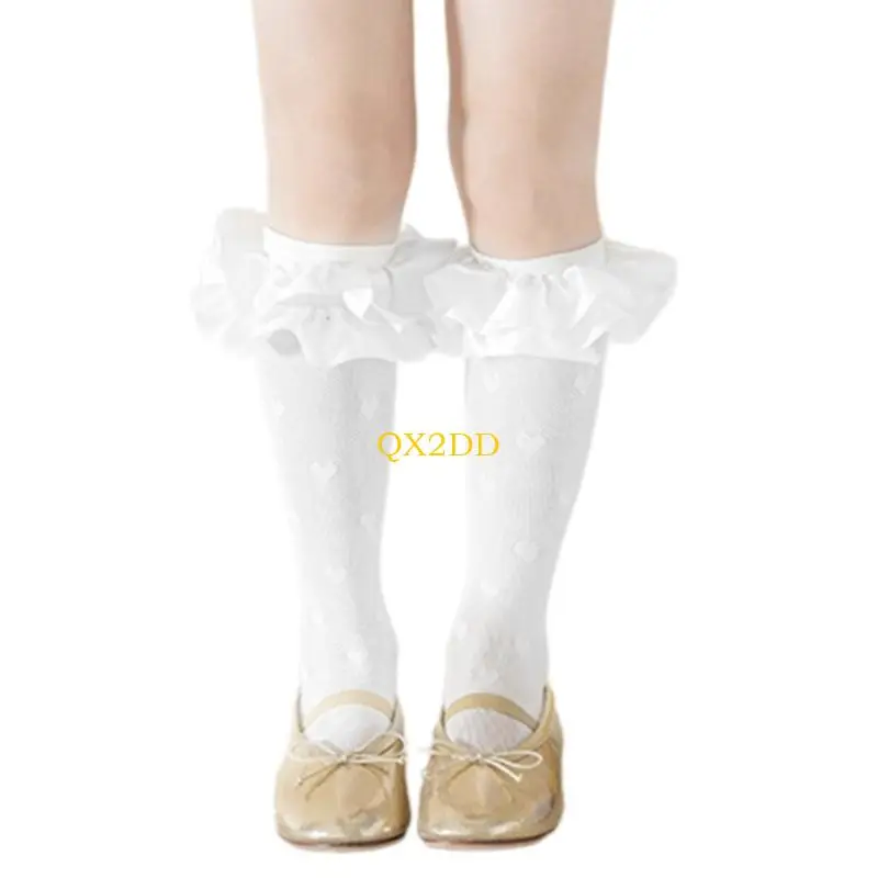 Calcetines de algodón para niña – Bordes de encaje delicados - imagen 3