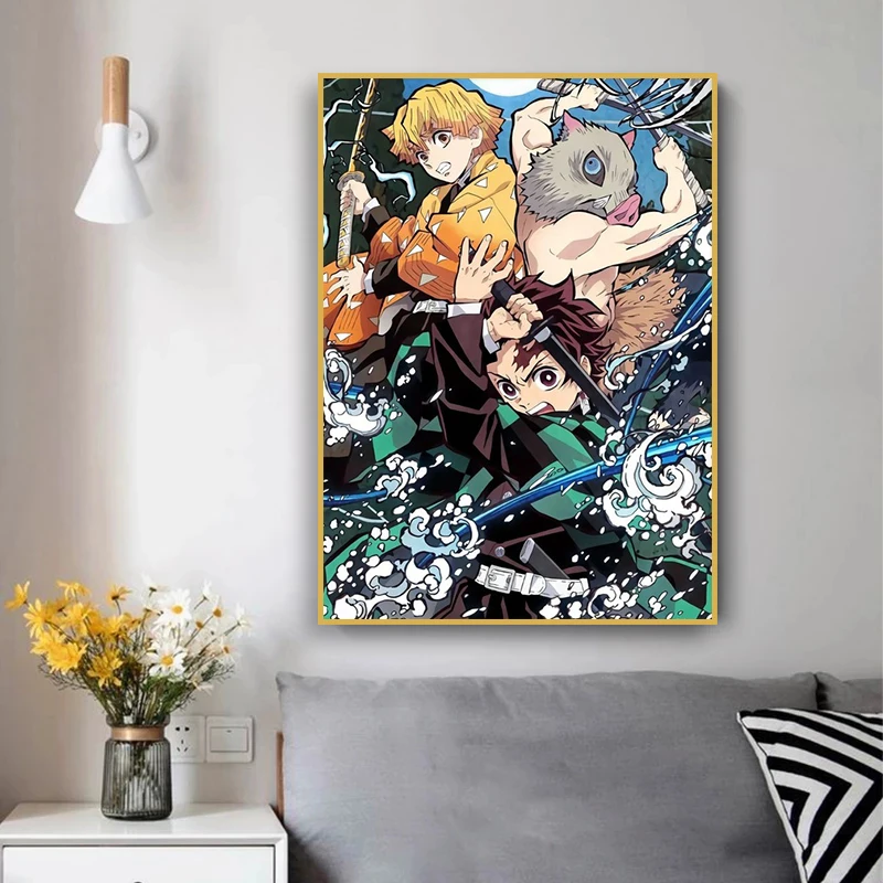 Anime Demon Slayer Classic Canvas Painting Anime Character Posters HD Wall Art Picture Modern Home Children\'s Room Decoration