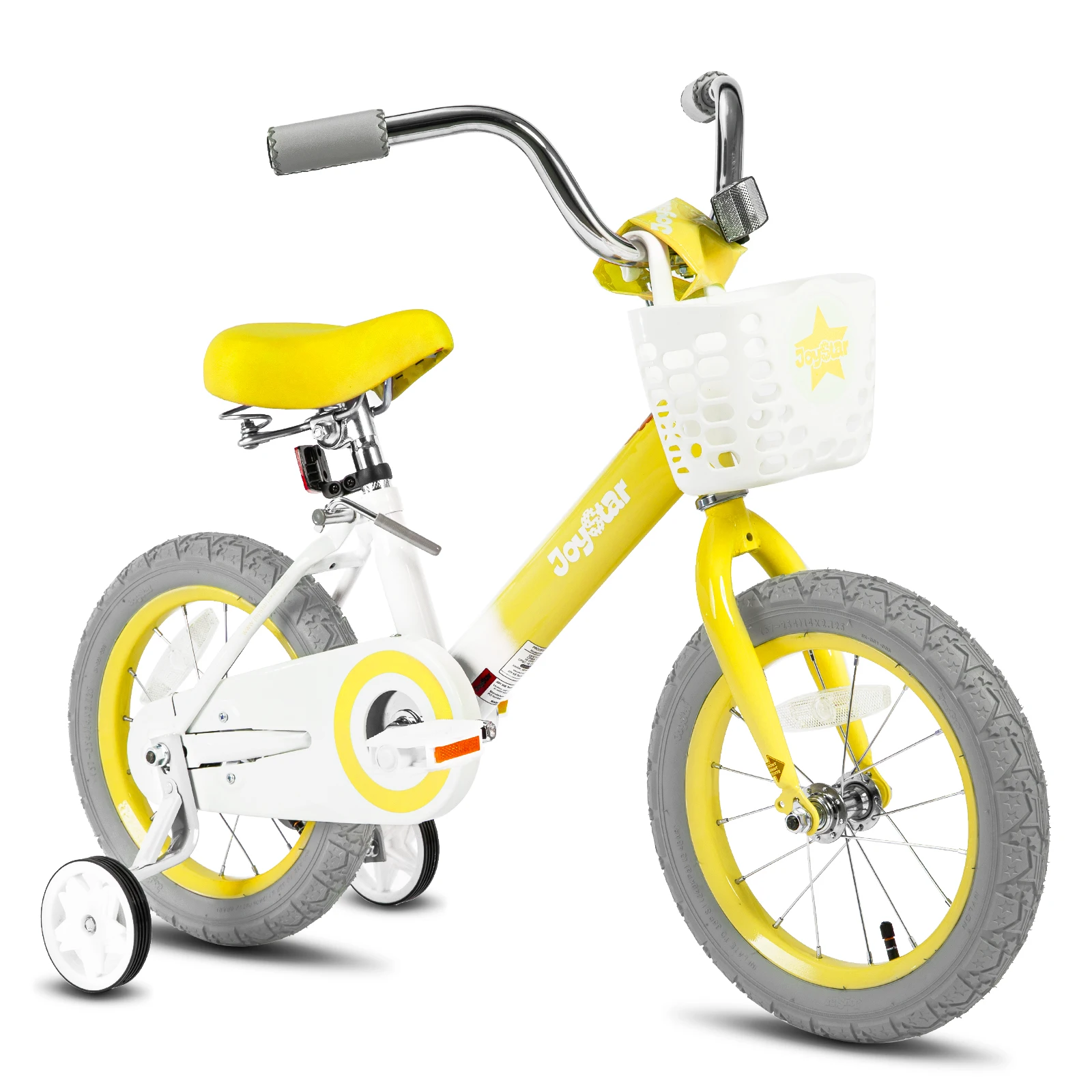 

JOYSTAR Vintage Kids Bike with Training Wheels & Basket, 12 14 16 20 24 Inch Girls Bike for 2-14 Years Old, Yellow