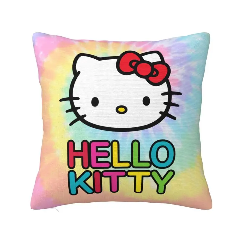 Custom Cartoon Sanrio Hello Kitty Throw Pillow Case 40*40cm Decor Home Cushion Cover Polyester Pillowcase Double-sided Printing