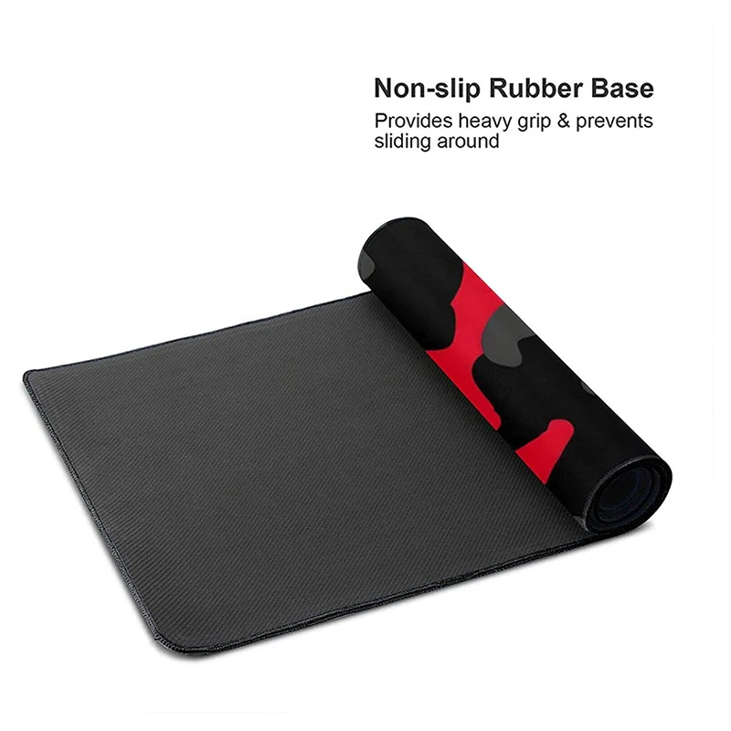 Alfombrilla de ratón negra, roja y gris para Gamer XL Home HD, personalizada, XXL, antideslizante, suave, para oficina y escritorio