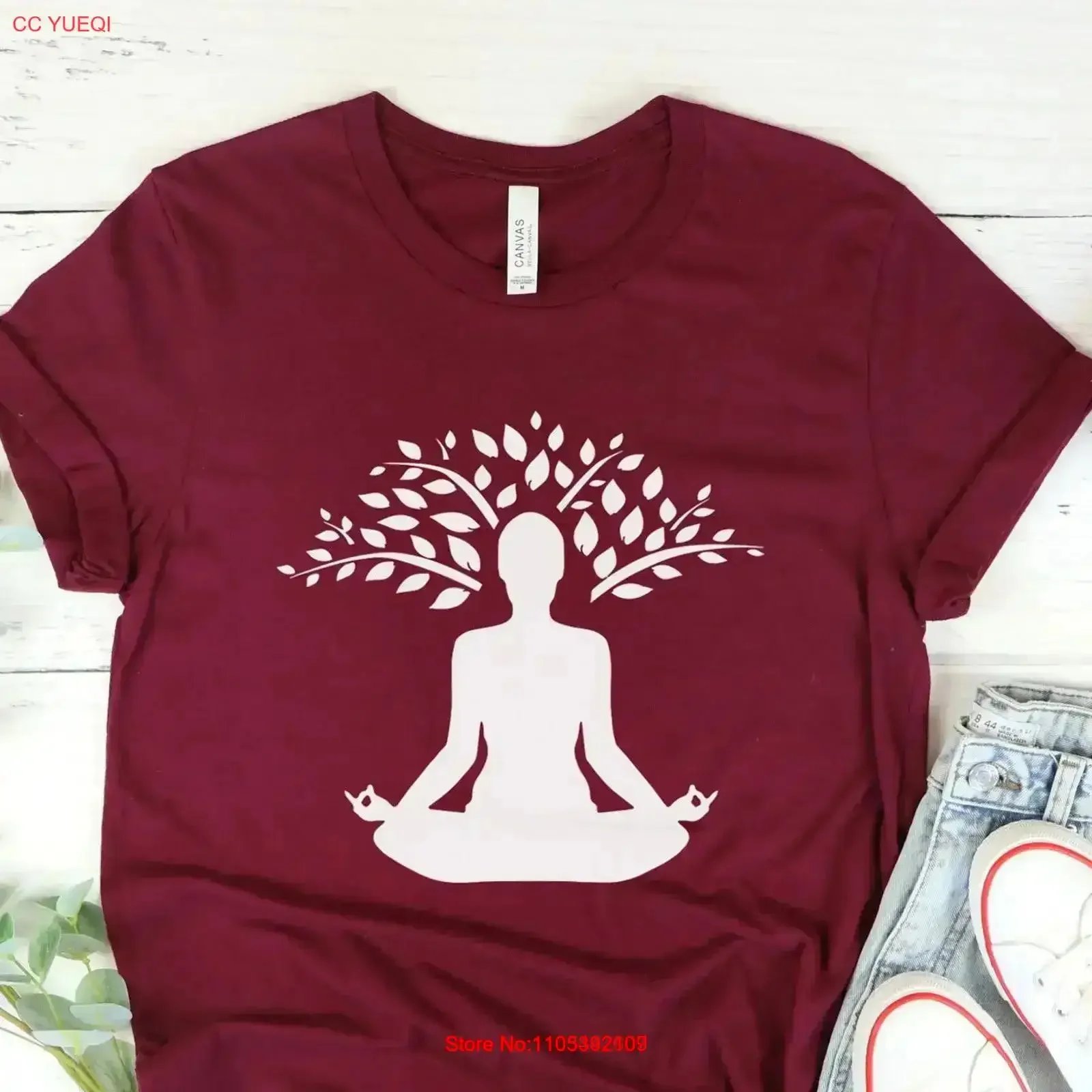 Tree Of Life Yoga T-Shirt, spirituelle Meditation, Vintage, gewaschen, atmungsaktiv, bequem, lässig, Grafikdesigner-Kleidung, Vintage