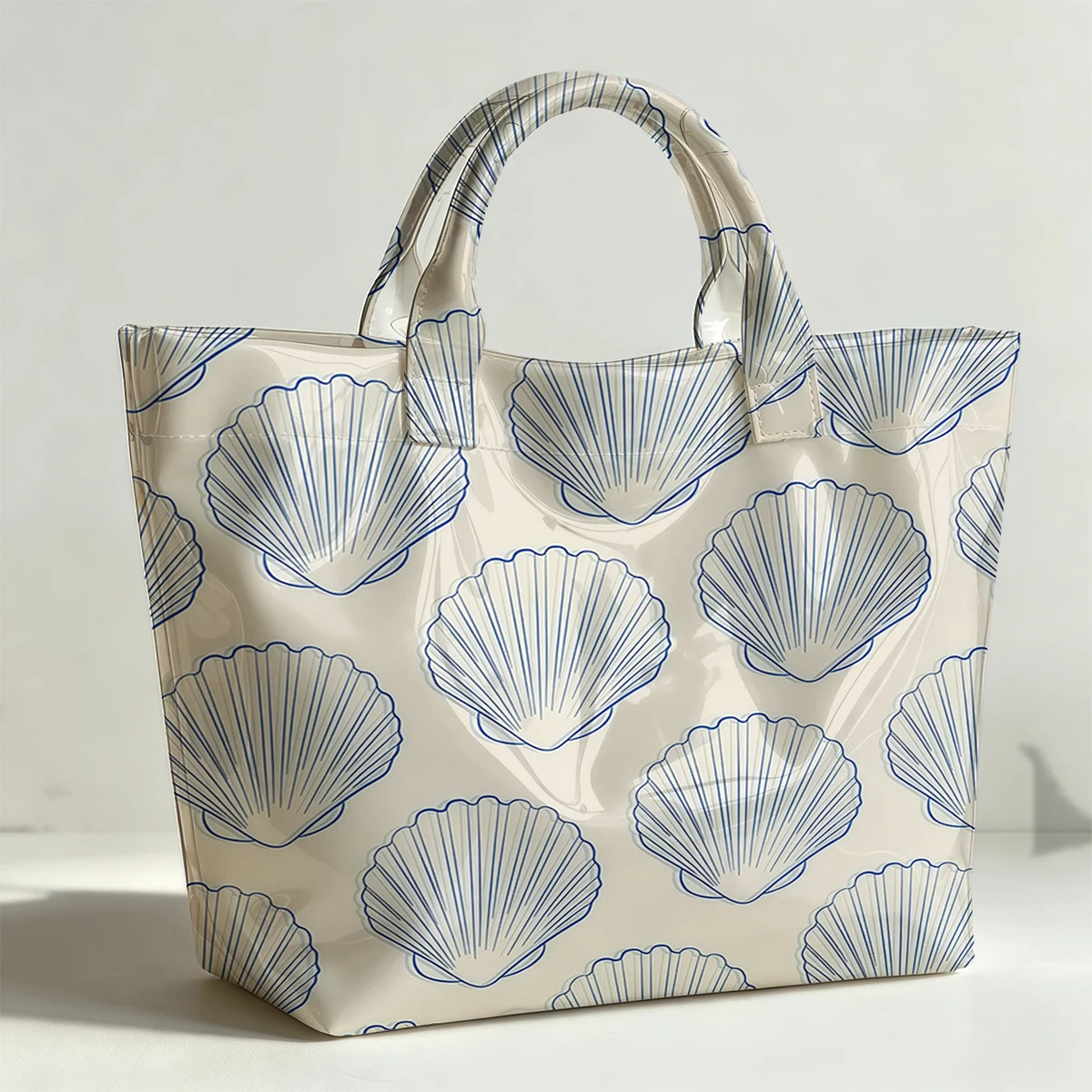 Beach shell PVC Tote Bag Waterproof Transparent Jelly Bag Beach Bag Tote Pouch Bow Handbags Storage Bag