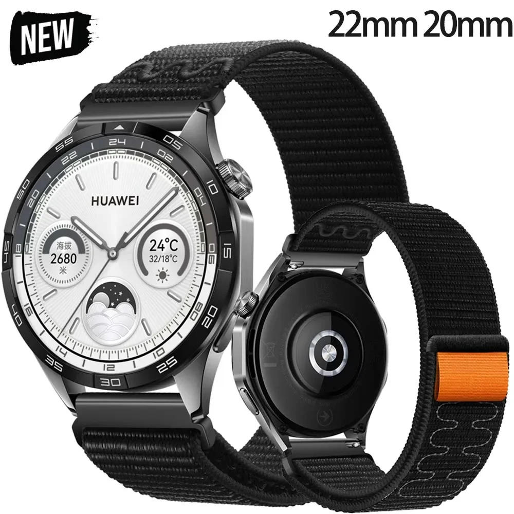 

Нейлоновый ремешок с петлей 20/22 мм для Samsung Watch 6/5/5Pro 4/6 Classic Huawei Watch 4/3/GT3, браслет-браслет для Amazfit GTS/GTR 4 3