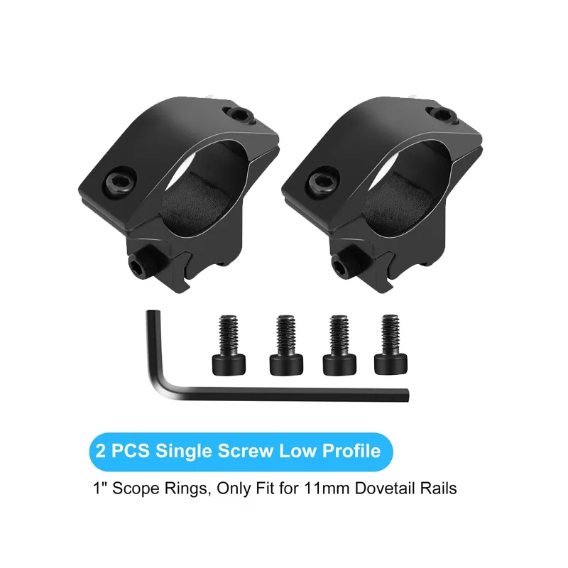 1 Pair 1 inch Ring Low Profile Scope Rings 3/8