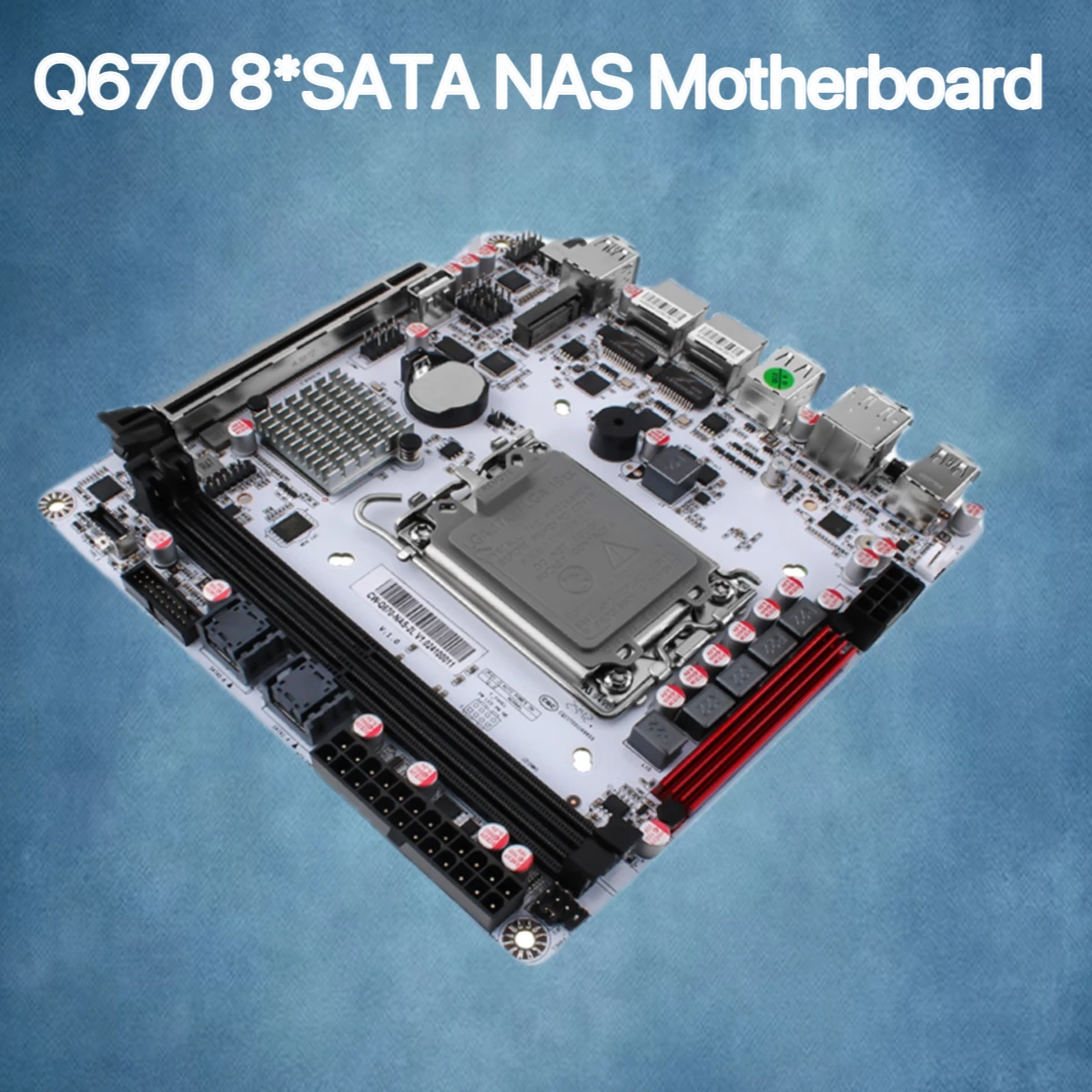 2024 Q670 Intel vPro 8-Bay NAS Motherboard12/13/14th Gen LGA1700 CPU 3*NVMe 2*SFF-8643 1*PCIE5.0x16 2*DDR5 2*2.5G LAN Mainboard