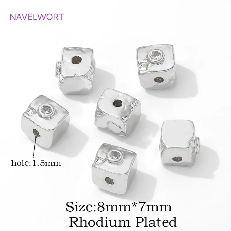 18K vergoldetes Quadrat mit Zirkon-Abstandsperlen für die Armbandherstellung, Perlentrenner, DIY-Schmuckherstellung, Zubehör für Schmuck – Detail 26