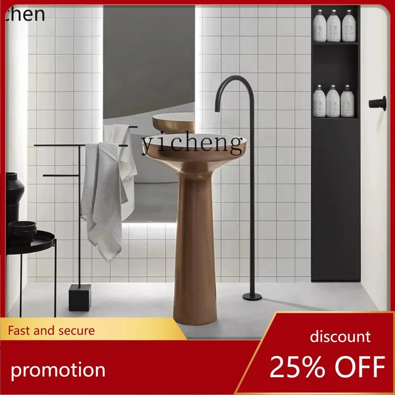 

ZML light luxury floor-to-ceiling column basin hand wash basin hotel clubhouse villa wash table French pool sink