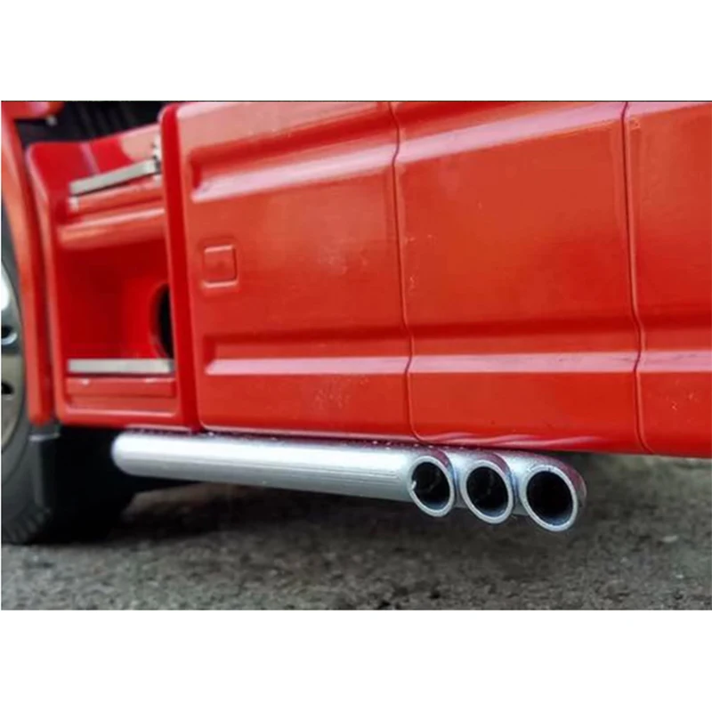 LESU For 1/14 Tamiya Truck Side Skirt Exhaust Pipe G-6116 Universal DIY Three-hole Exhaust Modified Model Accessories
