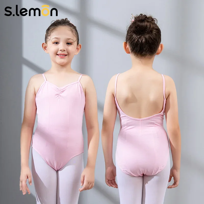 

Детский балетный трико S.lemon для девочек, черный слинг, перуанский хлопок, дышащий, против деформации, 90-150 см