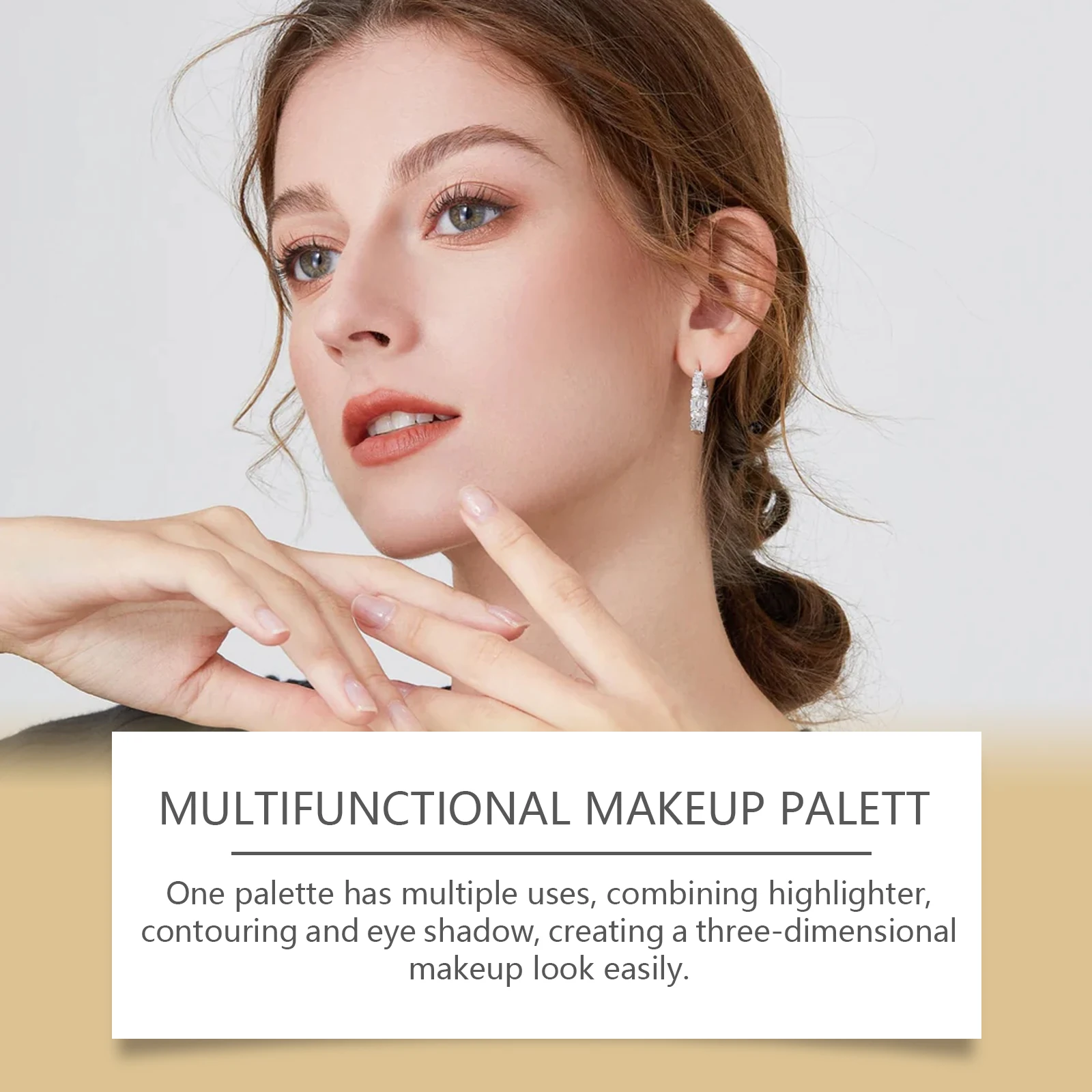 Tavolozza per trucco all-in-one con ombretto, contorno, fard, evidenziatore e illuminante per palpebre in uno; Trucco versatile
