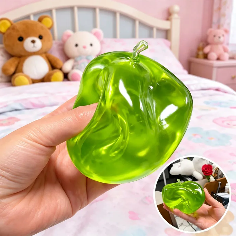 Red Pink Green Apple Squishy Stress Balls Soft Slow Rising Squeeze Sensory Fidget Toys ADHD Autism Relieve Anxiety Best Gifts