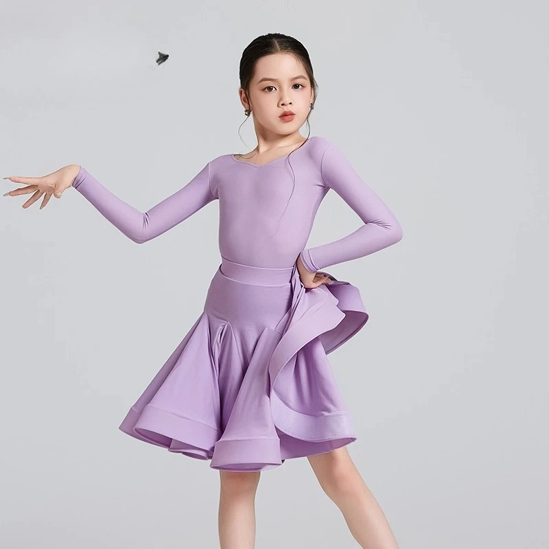 Nuevos estilos populares de uniformes de competición profesionales para niños, uniformes de actuación en escenario para niñas, disfraz de actuación