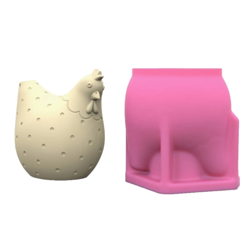 Y4QE Delicate Kip Ornament Mold Gemakkelijk te gebruiken Siliconen Chicken Home Ornament Mold voor Veren Versiering Ambachten