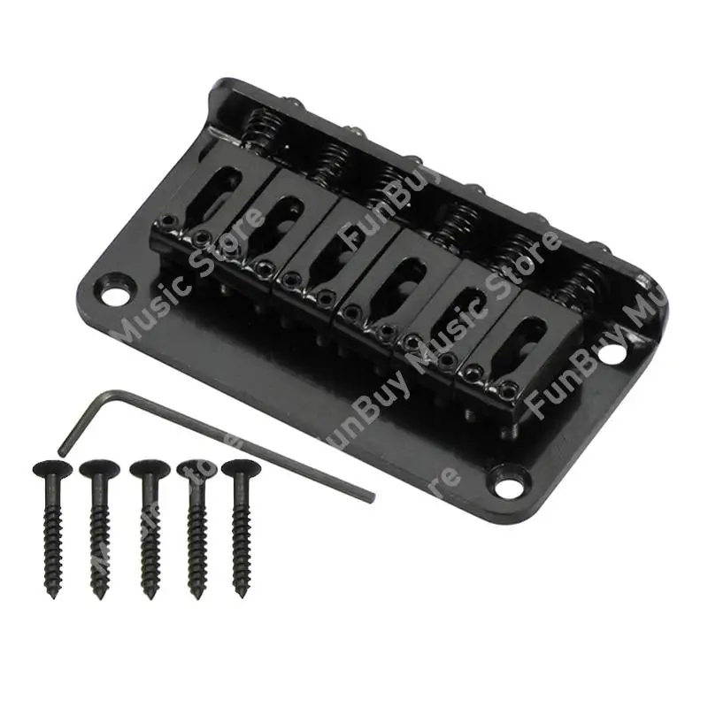 6 Saddle Hardtail Bridge Top Load 78mm Electric Guitar Bridge with Screws Heavy Guitar Accessories