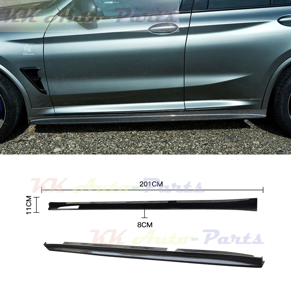

For BMW F97 F98 X3M X4M G01 G02 X3 X4 Carbon Fiber Side Skirts Extension Lip Apron 2019-2021