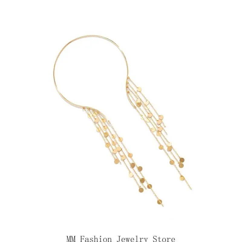 D0UB 유행 술 목걸이 모조 동전 예술적 매력 고급스러운 체인