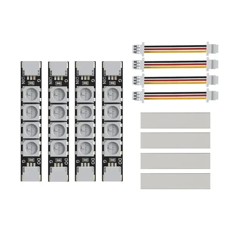 1 ensemble (4 pièces) bandes lumineuses LED RGB 2812 Programmables SpeedyBee-bras 5V pour cadre de Drone RC Whoop Quadcopter et FPV