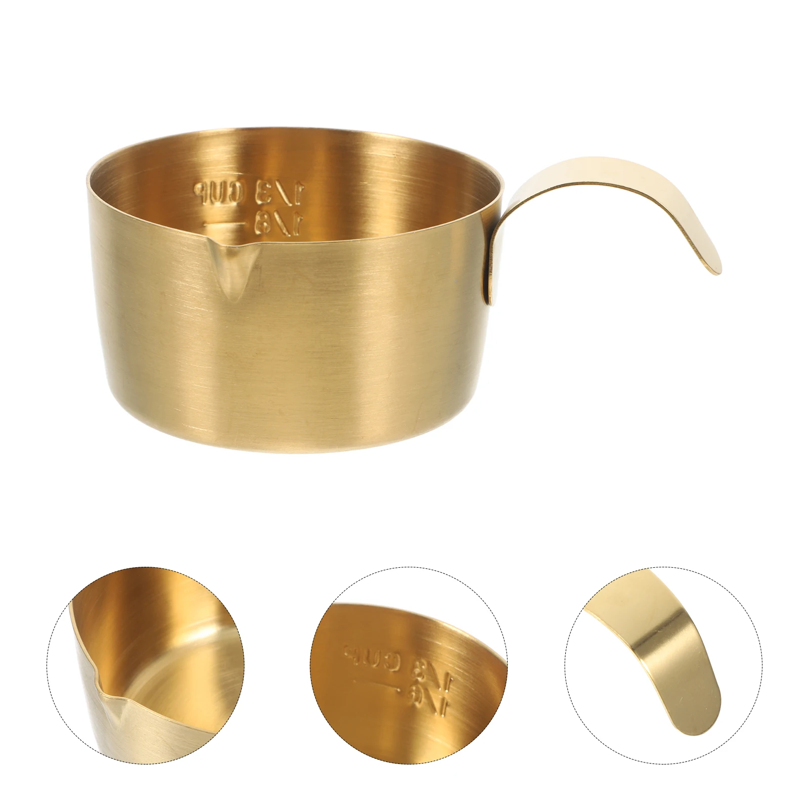 

80Ml Stainless Steel Espresso Shot Cup Coffee Measuring Milk Frothing Pitcher Metal Cream Jug For Latte Cappuccino Easy