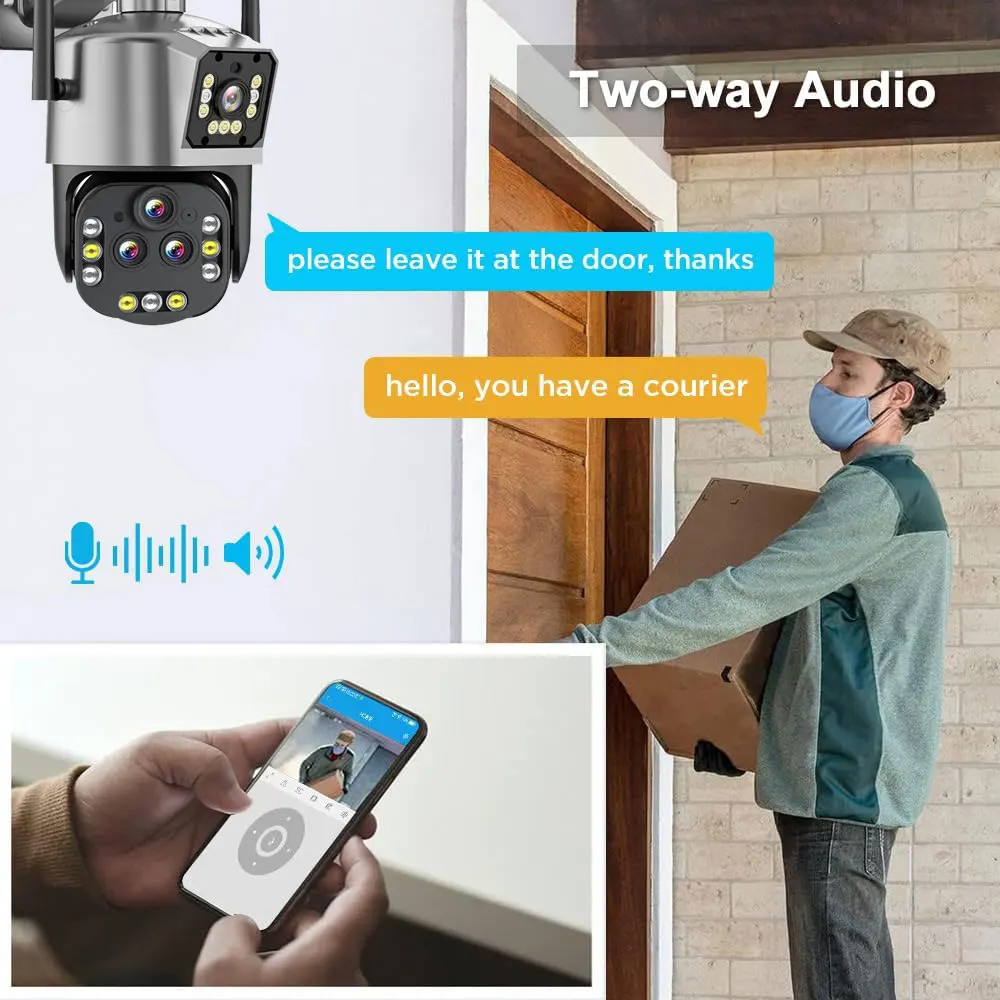 IPC360 Home 8K 16MP 20x Zoom WiFi PTZ Network Camera Outdoor AI Automatic Tracking 100M-150M Color Night Vision Security Camera