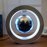 World Globe Pattern Magnetic Levitation Globe LED Rotating Earth Floating Ball Lamp O Shape Bedside Lights Novelty Birthday Gift