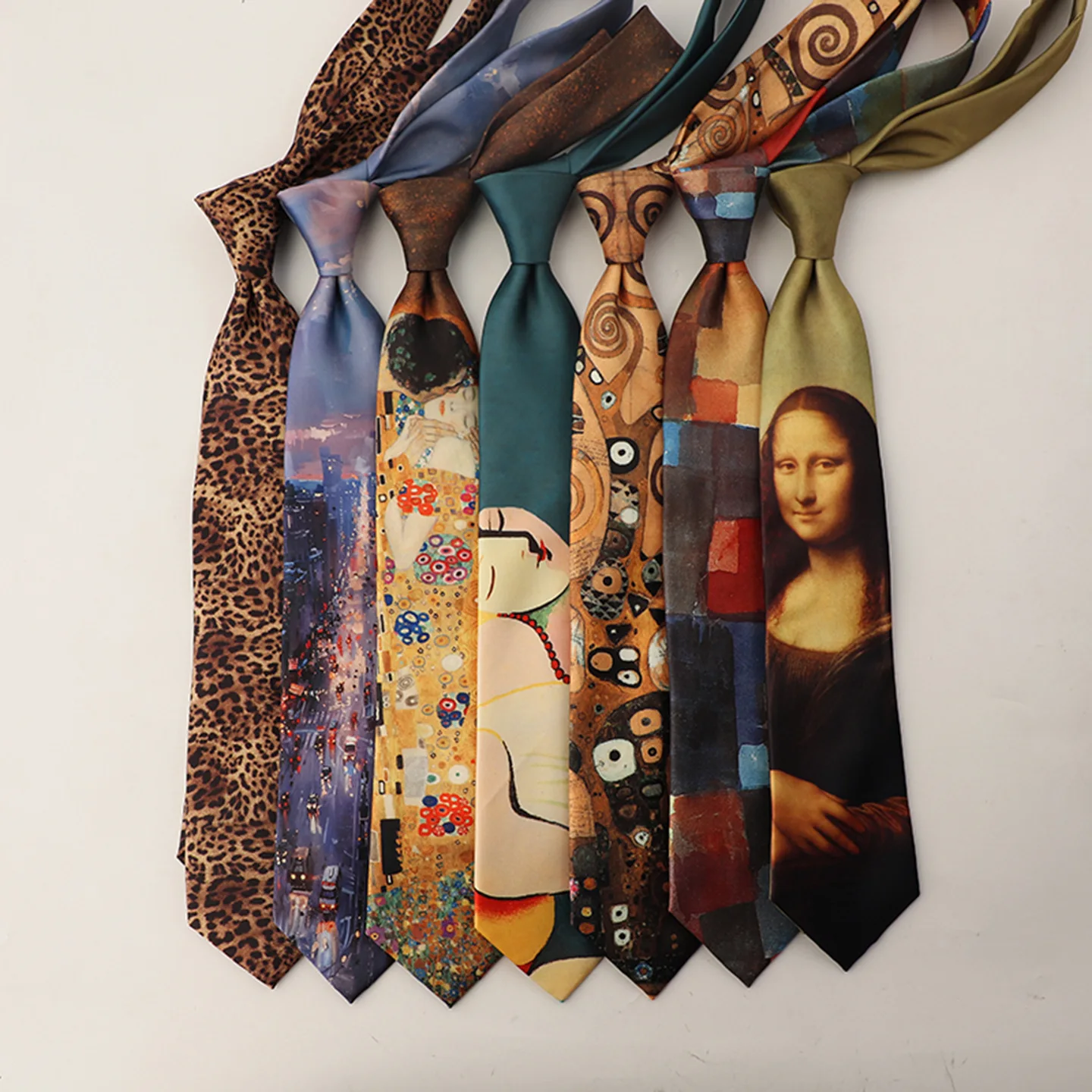 8cm New Creative Vintage Floral Printed Neckties Mens Leopard Print Colorful Neck Ties Casual Soft Black Tie Party Shirt Cravat
