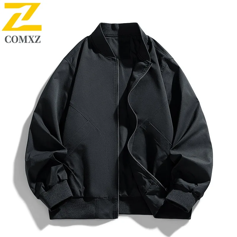 COMXZ Tooling Jacket Men Autumn New High Quality Loose Fit Adventure Jackets Casual Baseball Collar Windproof Plus Size Coat