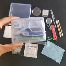 Microscope Accessories Set Petri Dish Cover Slide Air Blow Brush Slide Absorbent Paper Straw Dropper Anatomy Needle Tweezers