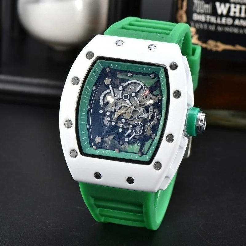 Original Luxury Watch Men with Transparent Crystal Dial Fashion Single Date Calendar High Quality Versatile Wristwatch Modern