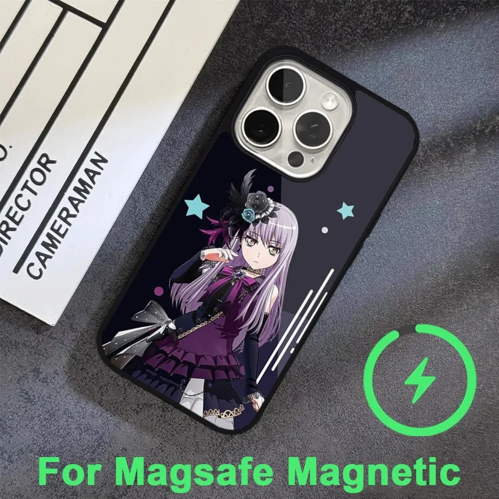 BanG Dream anime Phone Case For iPhone 15 14 13 12 11 Pro Max Plus Magsafe Black Soft Cover