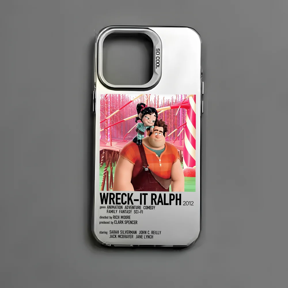 Wreck-It Ralph 2 Movies Phone Case For IPhone 16 15 14 13 12 11 Pro Max Black Matte Multicolor Laser Metallic Aurora Funda