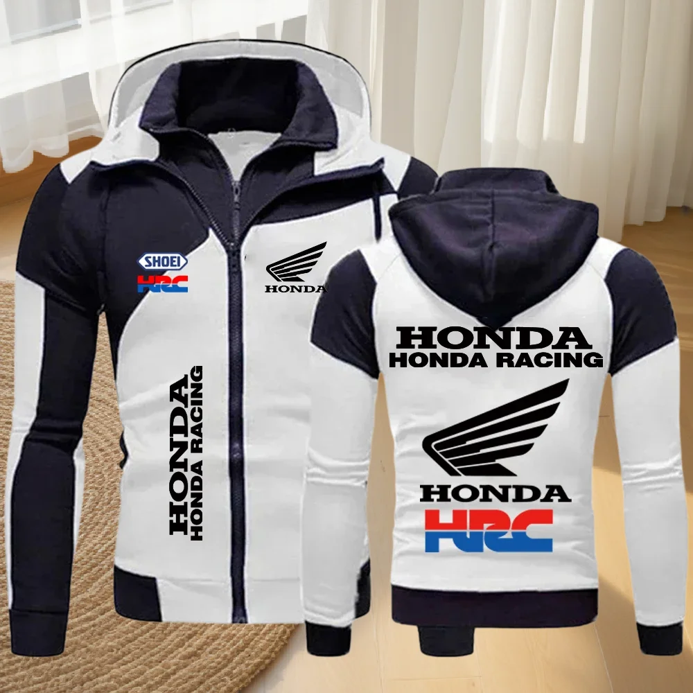

Honda Hoodie Motorcycle Jacket Honda Wing Logo Print Sweatshirt Pullover Trendy Biker Jacket Men's Clothing Custom Zipper Hoody