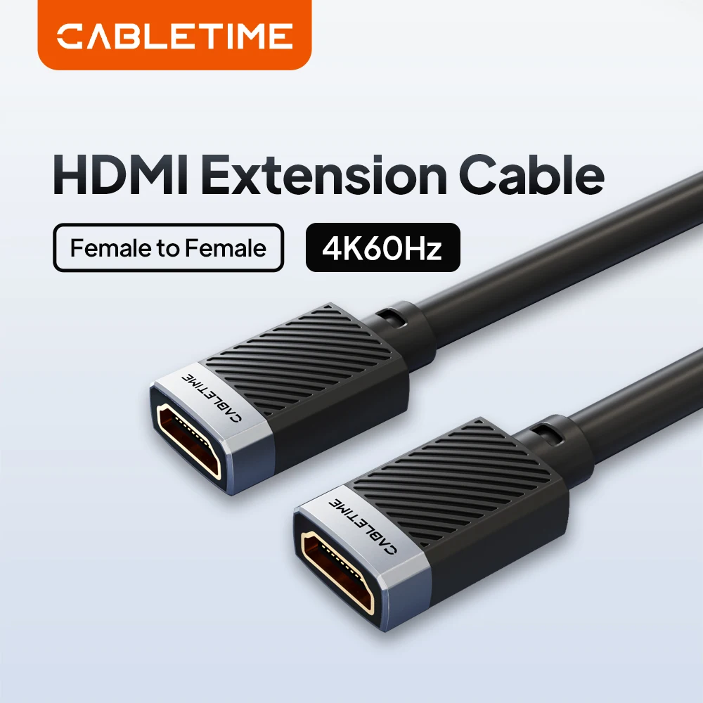 CABLETIME 4K HDMI Extension cable HDMI Extender Cable 4K@60Hz Female To Female Converter for PS4/3 PC TV HD Connector