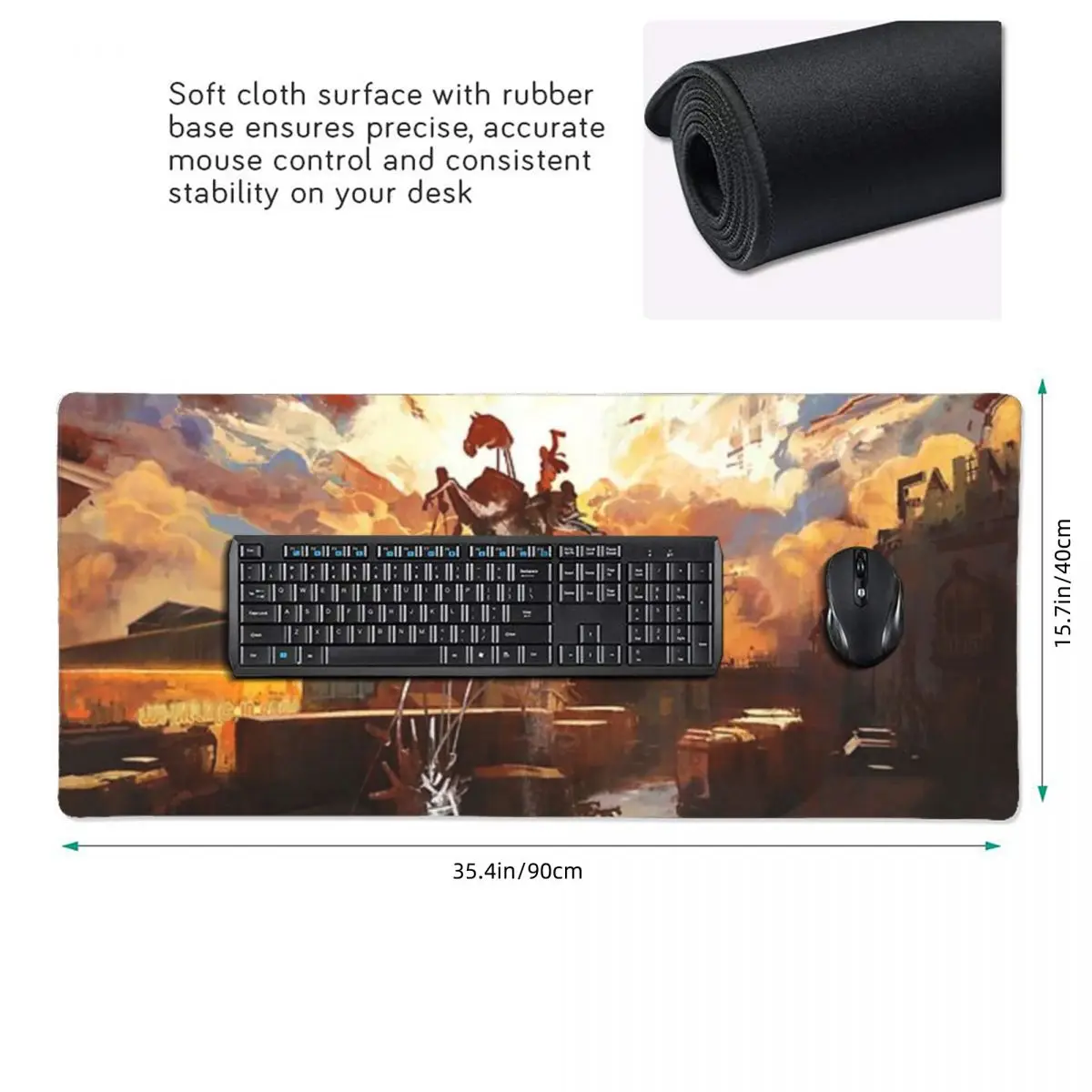 Conquest-Grand tapis de souris, accessoires de jeu, ordinateur, bureau